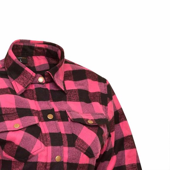 RIDERACT® Classic Red Checkered Flannel Shirt for Women, Button-Down, Casual NEW - Picture 5 of 10